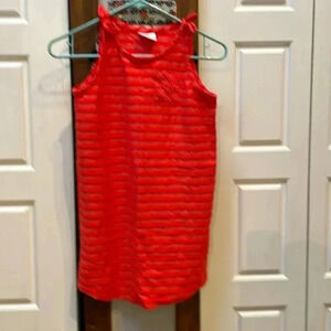 Girls Dress-8-Coral Red